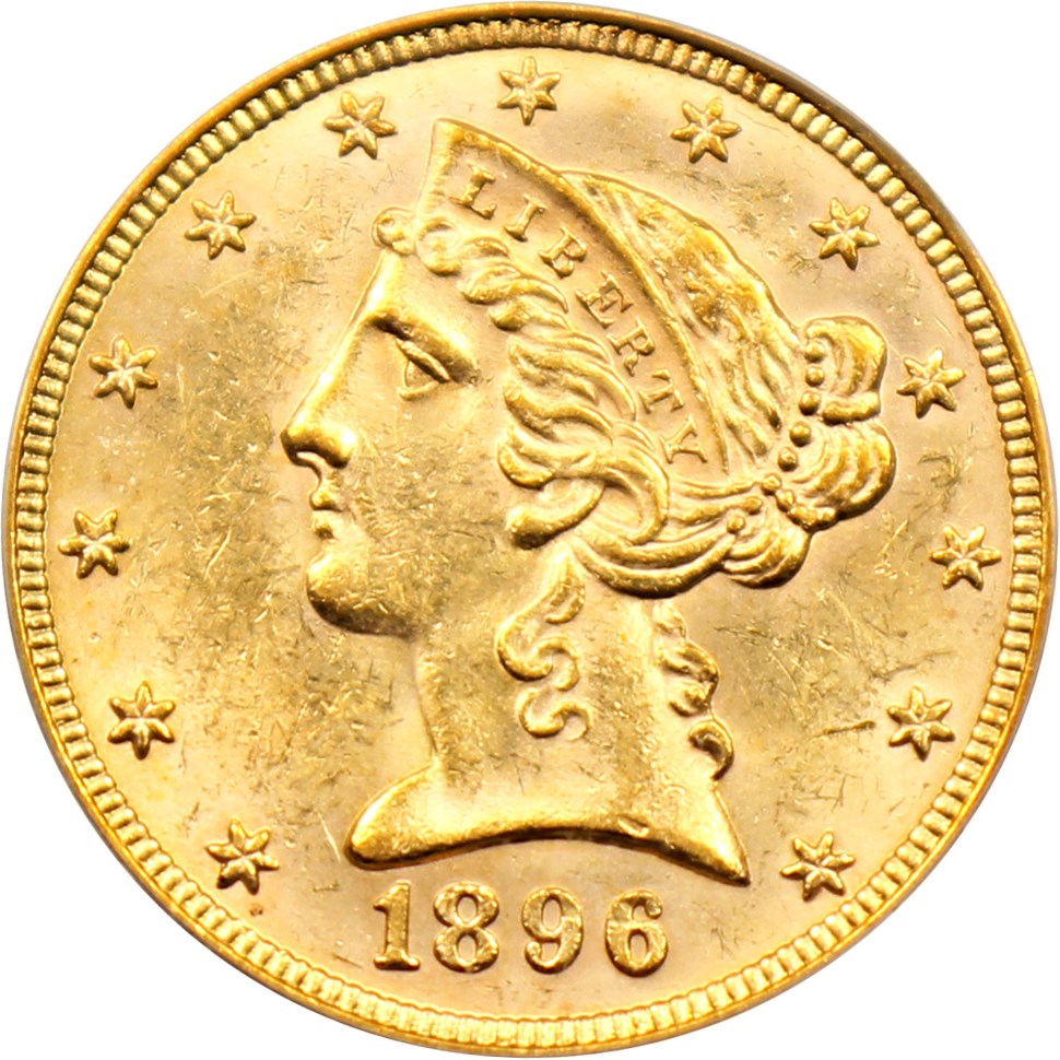 image for: 1896 $5 PCGS MS62