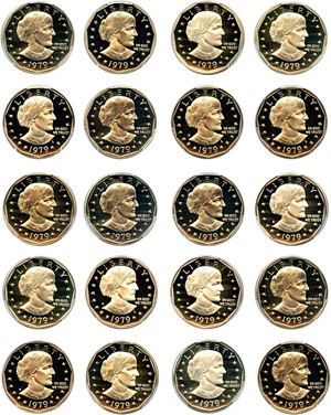 image for: Lot of 1979-S SBA $1 PCGS Proof 69 DCAM (Type 1, 20 Coins)