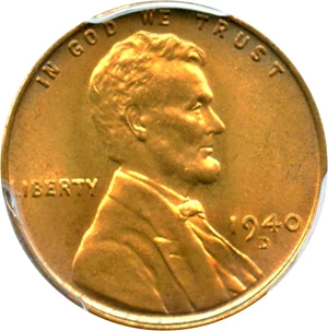 image for: 1940-D 1c PCGS MS67 RD