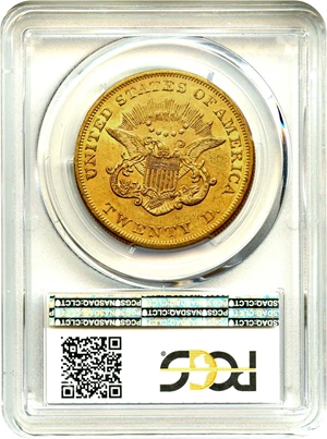 image for: 1858 $20 PCGS/CAC AU55