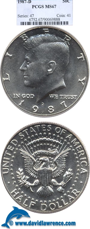 image for: 1987-D 50c PCGS MS67