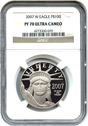image for: 2007-W Platinum Eagle $100 NGC Proof 70 UCAM