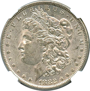 image for: 1882-O/S $1 NGC AU55 (VAM-5, Broken S)