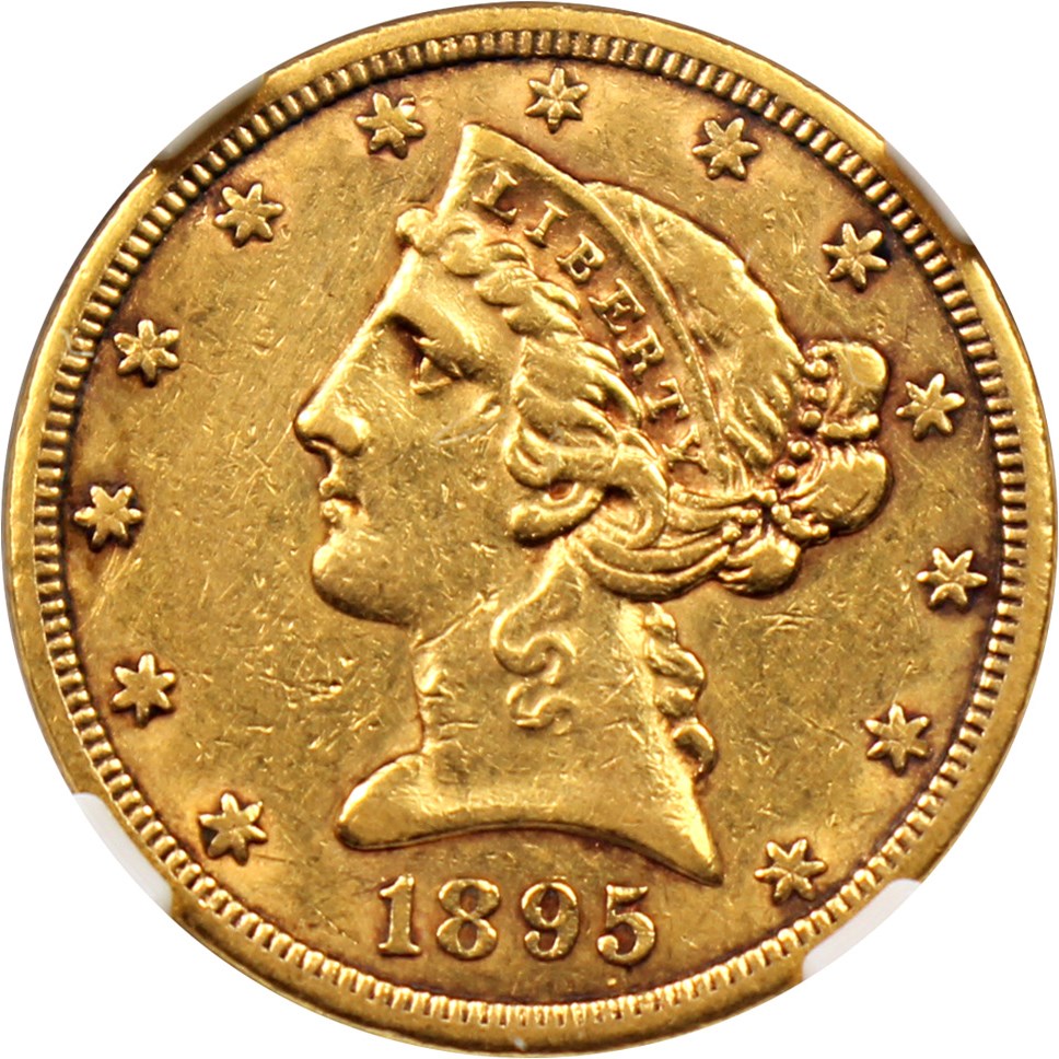 image for: 1895-S $5 NGC AU50