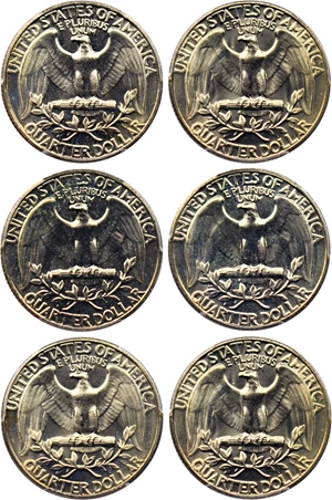 image for: Lot of 1966 25c PCGS SP67 (Special Mint Set, 5 Coins)