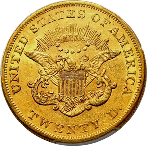 image for: 1858 $20 PCGS/CAC AU55