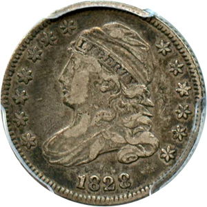 image for: 1828 10c PCGS/CAC VF35 (Small Date)