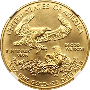 image for: 1992 Gold Eagle $25 NGC MS69
