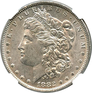 image for: 1882-O/S $1 NGC AU58 (VAM-5, Broken S)