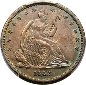 image for: 1842 50c PCGS MS61 (Small Date, Reverse of 1842)