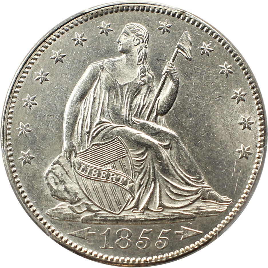 image for: 1855 50c PCGS AU58 (Arrows)