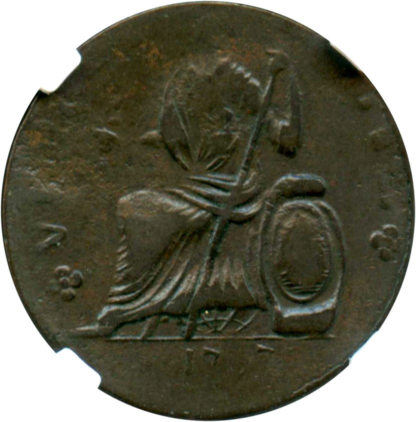 image for: 1787 Nova Eborac Copper NGC VF30 BN (Seated Left)