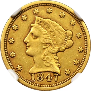 image for: 1847-C $2 1/2 NGC/CAC XF45