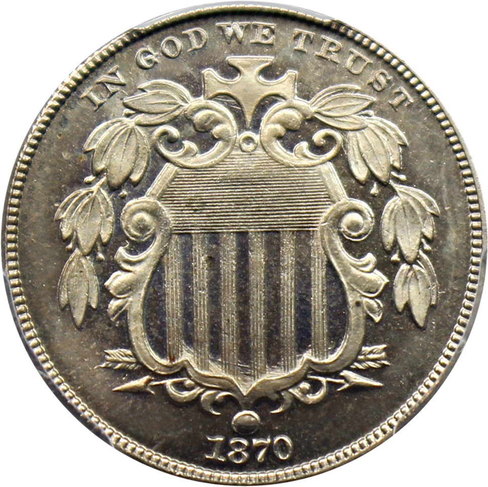 image for: 1870 5c PCGS Proof 63