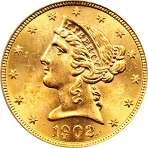 image for: 1902-S $5 PCGS/CAC MS64