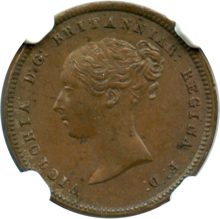 image for: 1844 KM# 738 1/2 Far PCGS MS63 BN