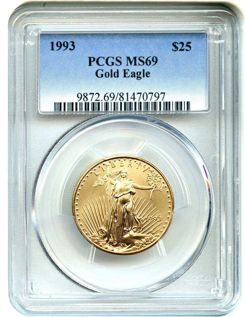 image for: 1993 Gold Eagle $25 PCGS MS69