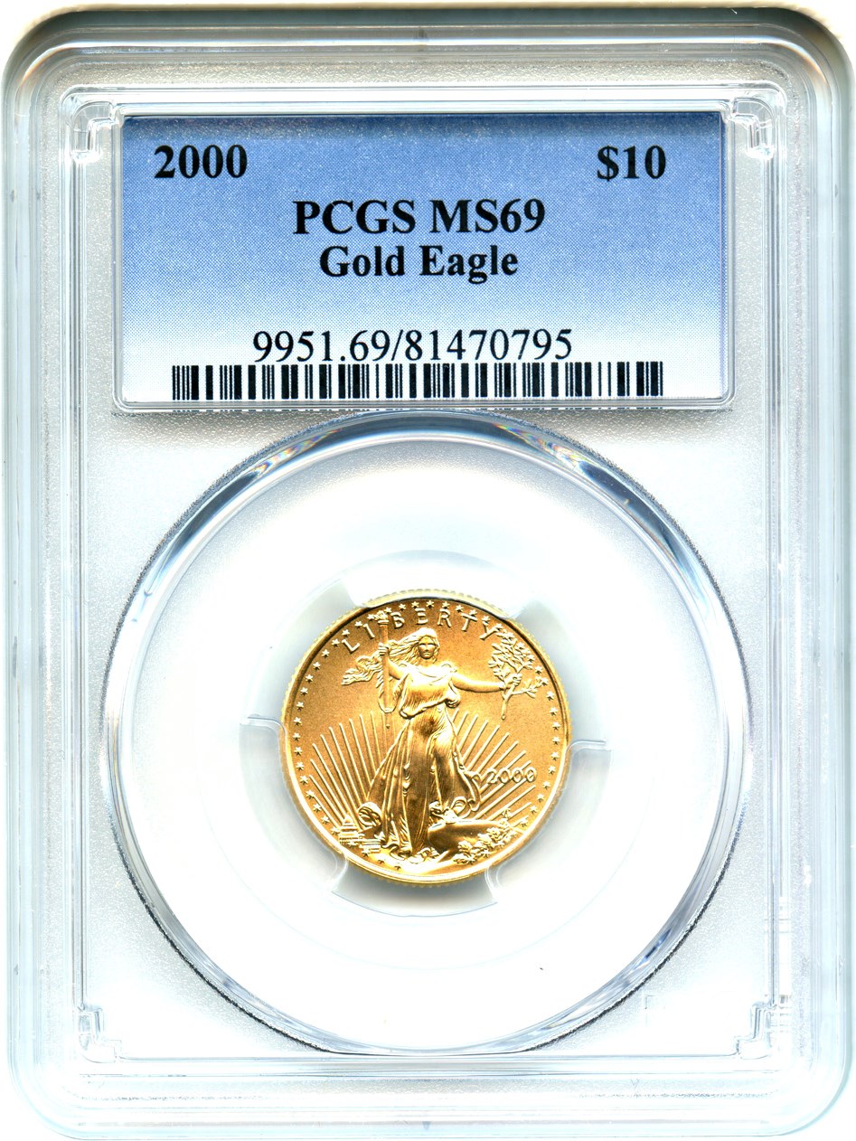 image for: 2000 Gold Eagle $10 PCGS MS69
