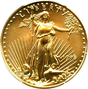 image for: 1998 Gold Eagle $10 PCGS MS69