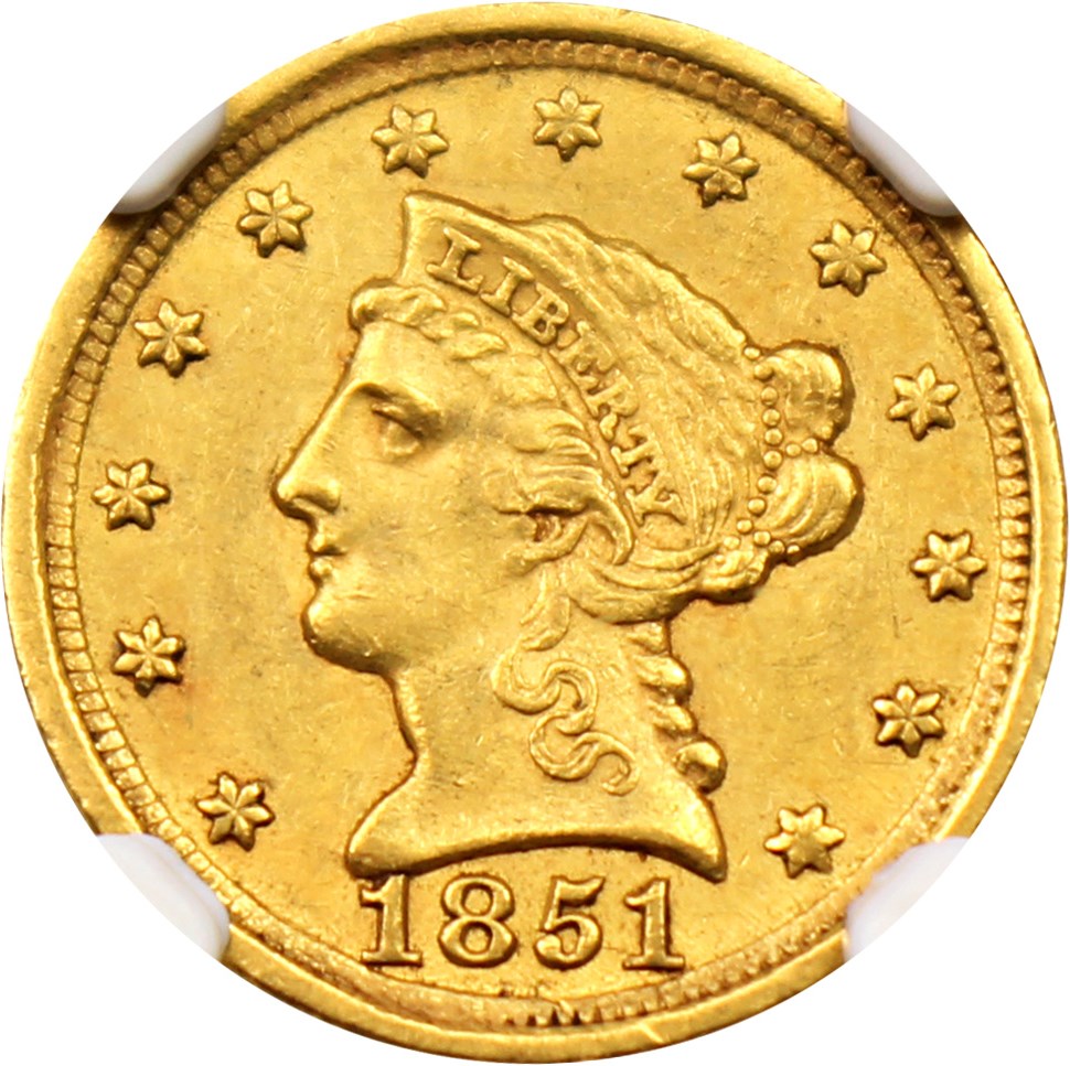 image for: 1851-D $2 1/2 NGC AU58