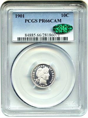 image for: 1901 10c PCGS/CAC Proof 66 CAM