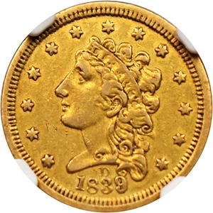 image for: 1839-D $2 1/2 NGC XF45