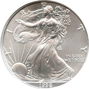 image for: 1998 Silver Eagle $1 NGC MS69