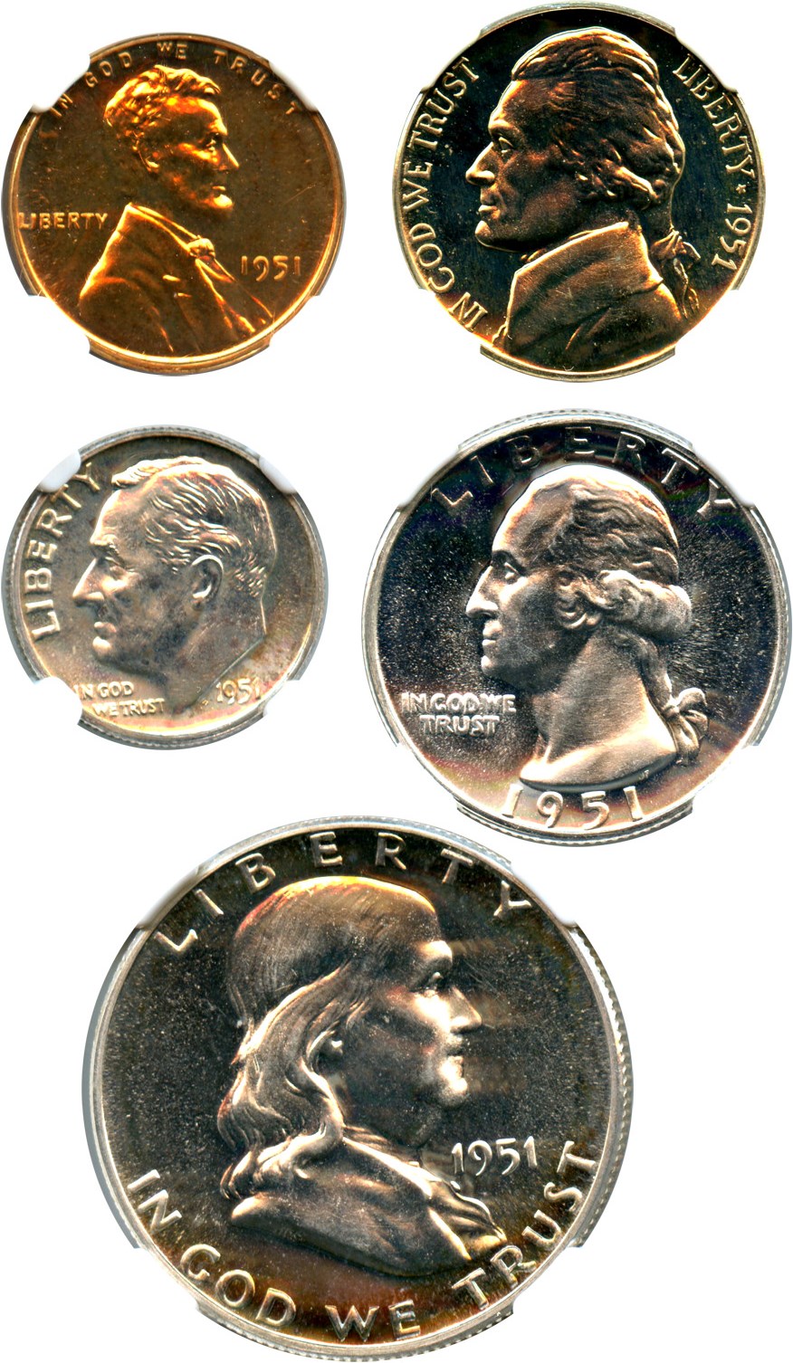 image for: 1951 Proof Set NGC PR 64-67 (5 Coins)
