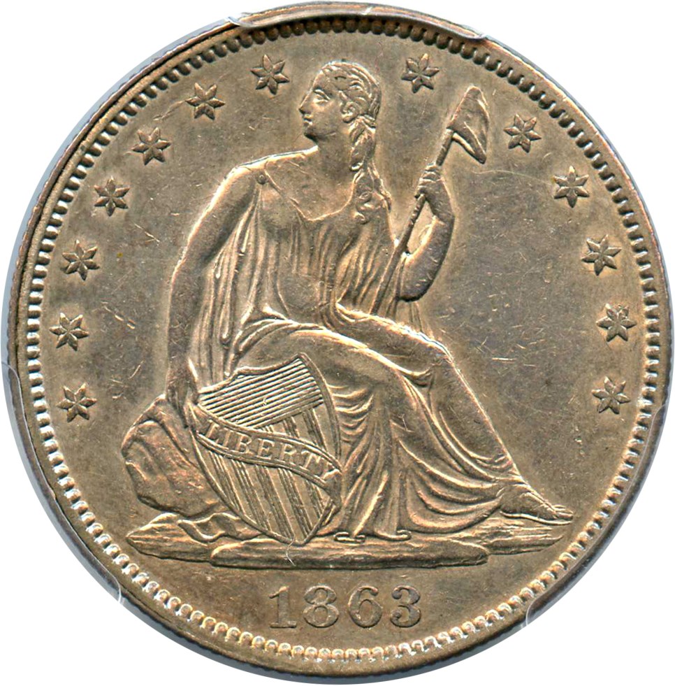 image for: 1863 50c PCGS AU50