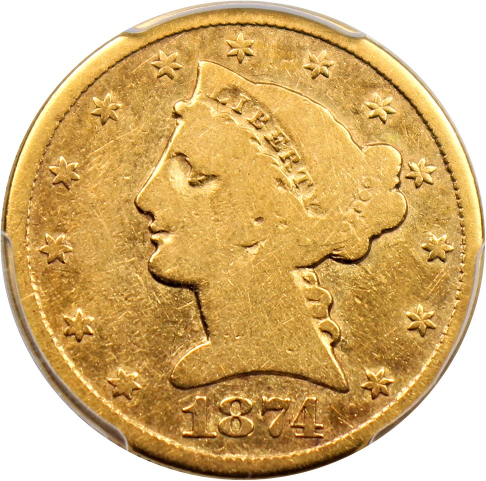 image for: 1874-CC $5 PCGS Good-06