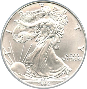 image for: 1998 Silver Eagle $1 PCGS MS69