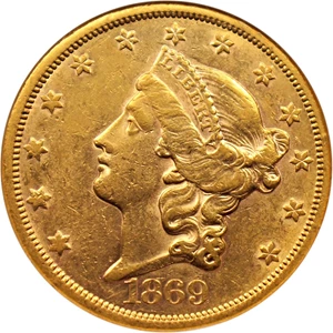 image for: 1869-S $20 NGC AU55