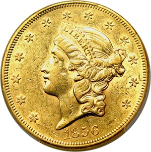 image for: 1856 $20 PCGS AU55
