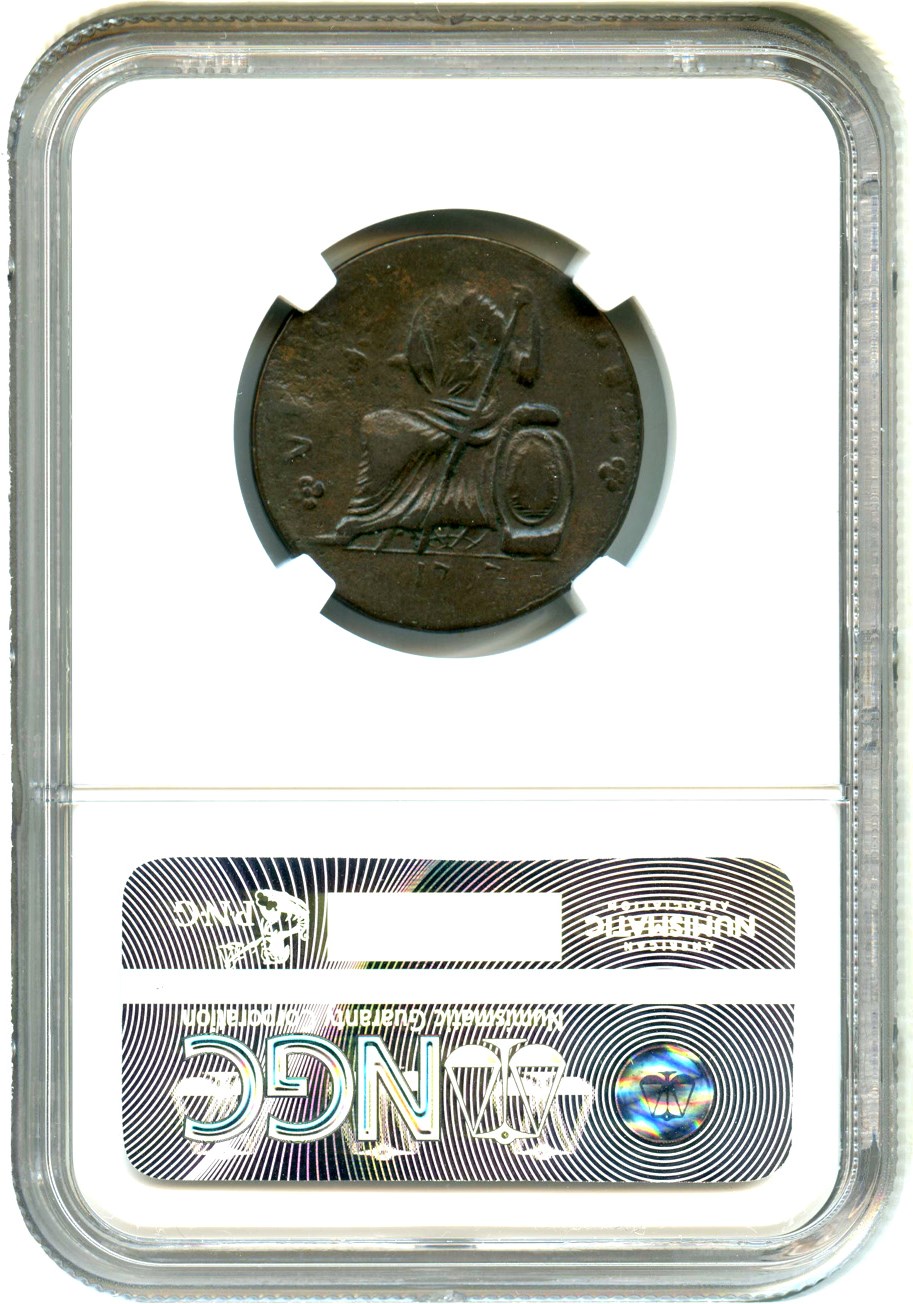 image for: 1787 Nova Eborac Copper NGC VF30 BN (Seated Left)