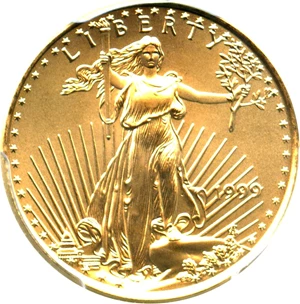 image for: 1999 Gold Eagle $10 PCGS MS69