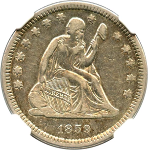 image for: 1859-O 25c NGC XF45