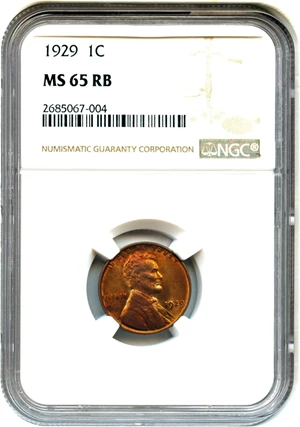 image for: 1929 1c NGC MS65 RB