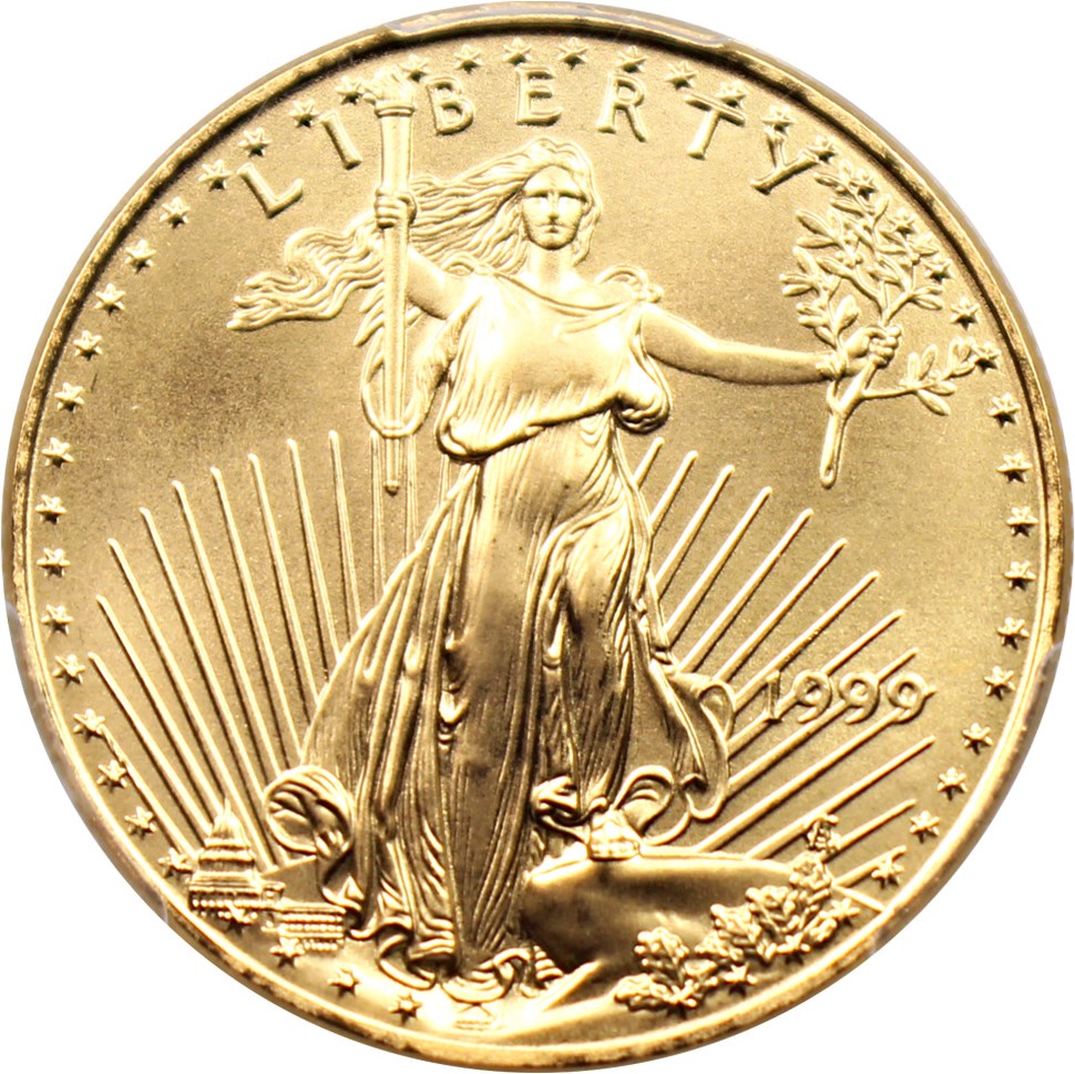image for: 1999 Gold Eagle $25 PCGS MS69