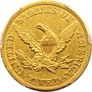 image for: 1846 $5 PCGS AU50 (Small Date)
