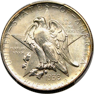image for: 1938-S Texas 50c PCGS MS65