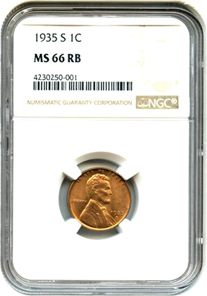 image for: 1935-S 1c NGC MS66 RB
