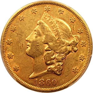 image for: 1860 $20 PCGS XF45