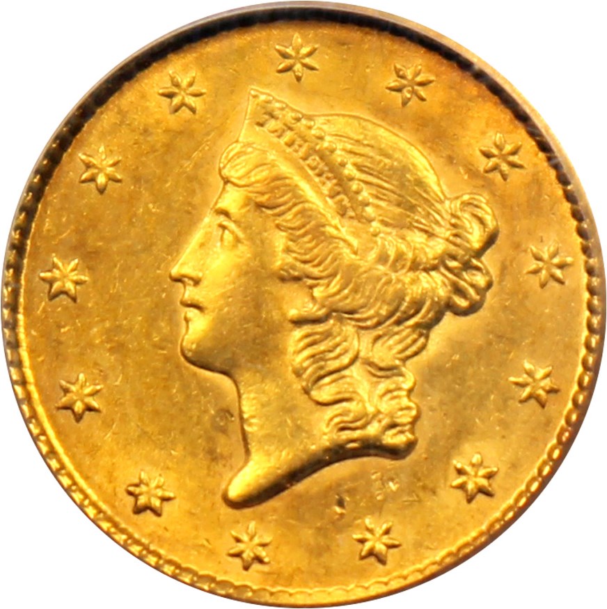 image for: 1850 G$1 PCGS AU58