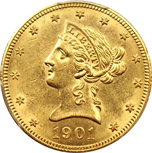 image for: 1901-O $10 PCGS MS62