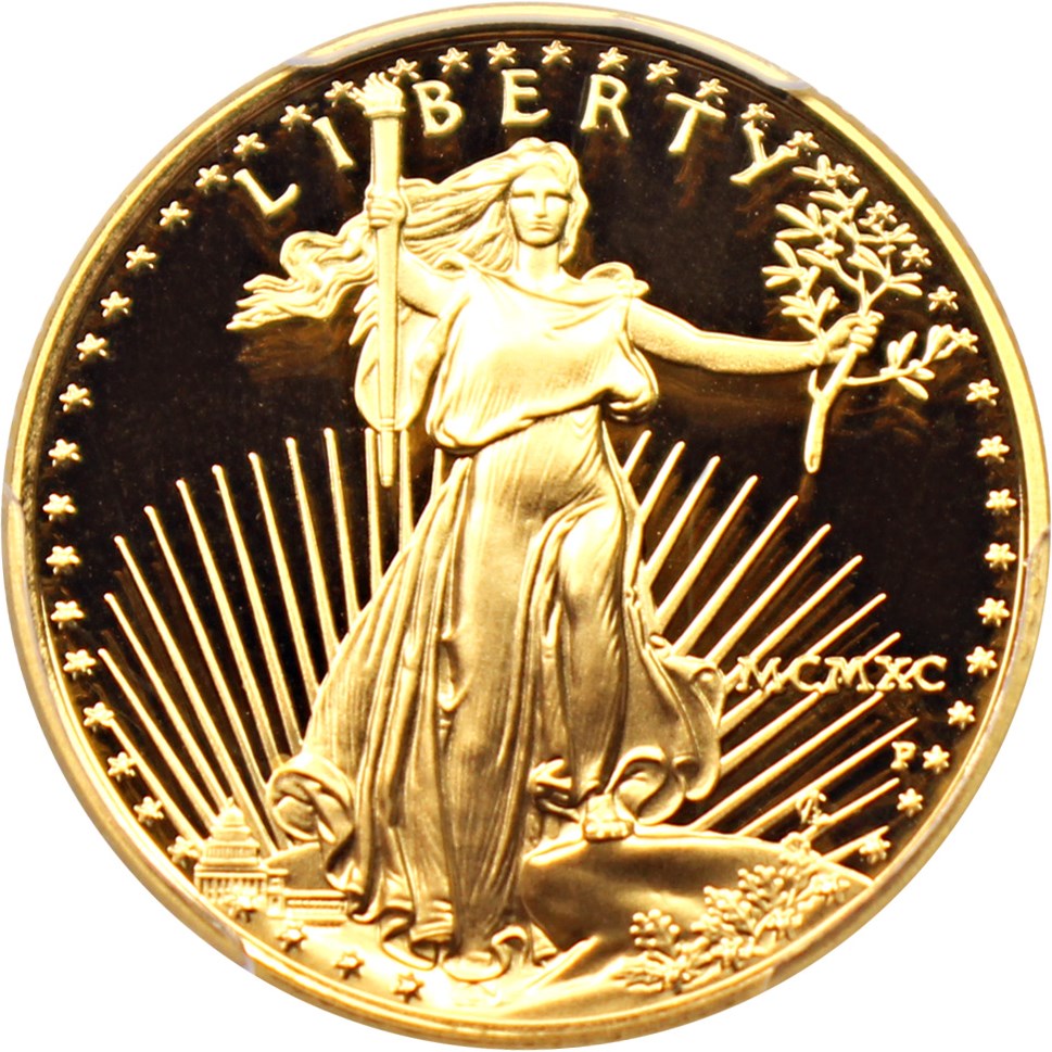 image for: 1990-P Gold Eagle $10 PCGS Proof 69 DCAM