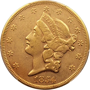 image for: 1854 $20 PCGS VF35 (Small Date)