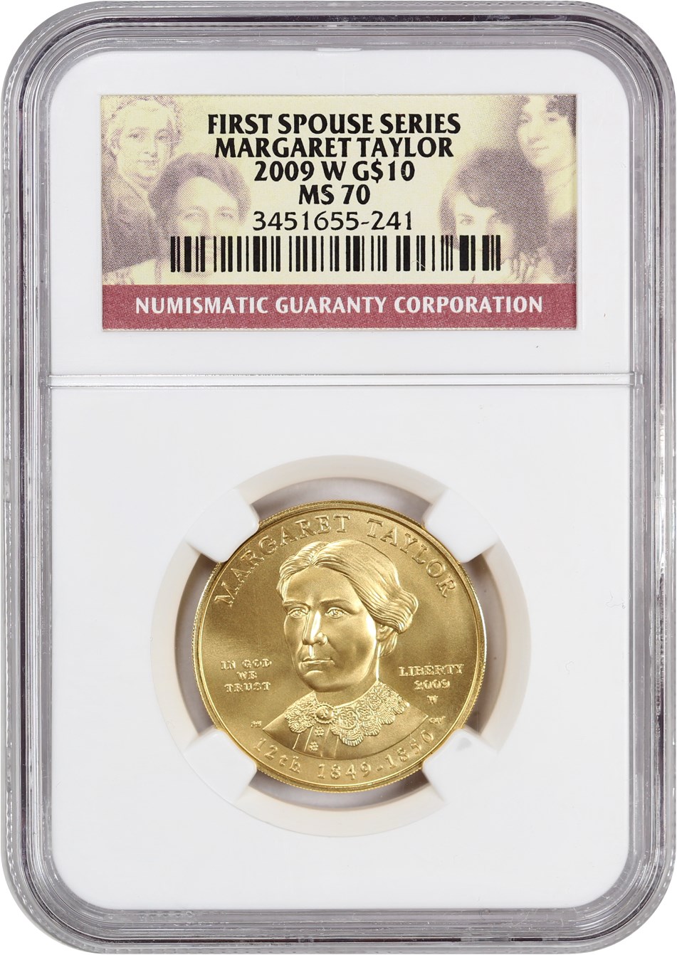 image for: 2009-W Margaret Taylor $10 NGC MS70