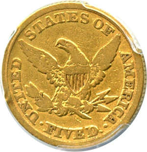 image for: 1846 $5 PCGS F15 (Large Date)