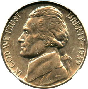 image for: 1939-S 5c NGC MS65 (Reverse of 1938)