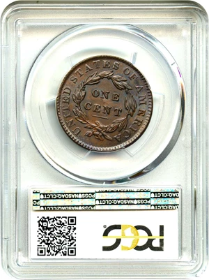 image for: 1835 1c PCGS/CAC MS64 BN (Large 8, Stars)